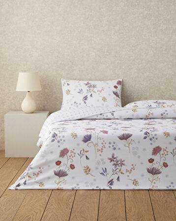 Misty Dream Dijital Baskılı Kolay Ütülenir  Çift Kişilik Nevresim Takımı 200x220 cm Mor