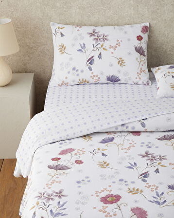 Misty Dream Dijital Baskılı Kolay Ütülenir  Çift Kişilik Nevresim Takımı 200x220 cm Mor