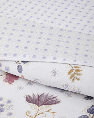 Misty Dream Dijital Baskılı Kolay Ütülenir  Çift Kişilik Nevresim Takımı 200x220 cm Mor