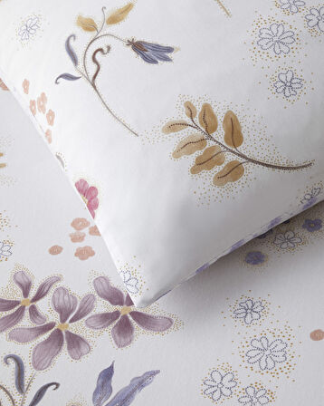 Misty Dream Dijital Baskılı Kolay Ütülenir  Çift Kişilik Nevresim Takımı 200x220 cm Mor