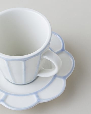 Soft Cloud Stoneware 4 Parça 2 Kişilik Kahve Fincan Takımı 70 ml Açık Mavi