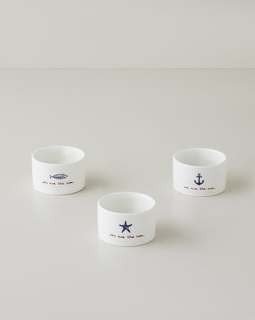 Mariner Sun Stoneware 3'lü Çerezlik 6,5 cm Mavi-Kırmızı