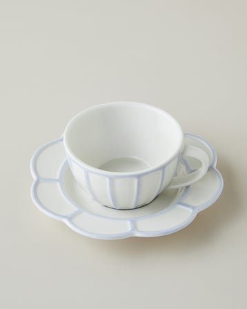 Soft Cloud Stoneware 4 Parça 2 Kişilik Çay Fincanı Takımı 150 ml Açık Mavi