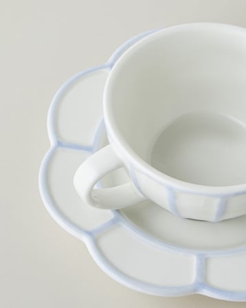 Soft Cloud Stoneware 4 Parça 2 Kişilik Çay Fincanı Takımı 150 ml Açık Mavi