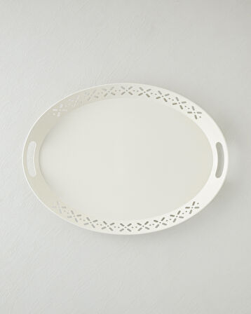 Core Metal Tepsi 52x39 cm Krem