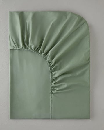 Pure Pamuklu Çift Kişilik Lastikli Çarşaf 160x200 cm Çağla Yeşili