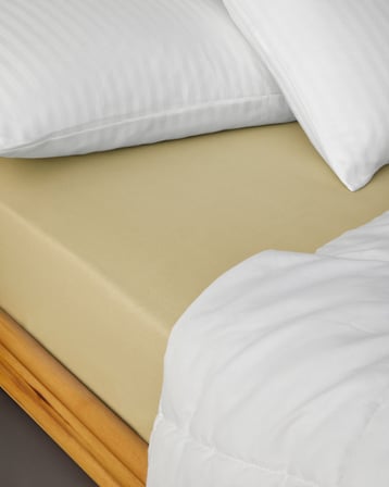 Novella Premium Pamuklu King Size Lastikli Çarşaf 180x200 cm Açık Sarı
