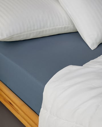 Novella Premium Soft Cotton Tek Kişilik Plus Lastikli Çarşaf 120x200 cm Denim Mavi