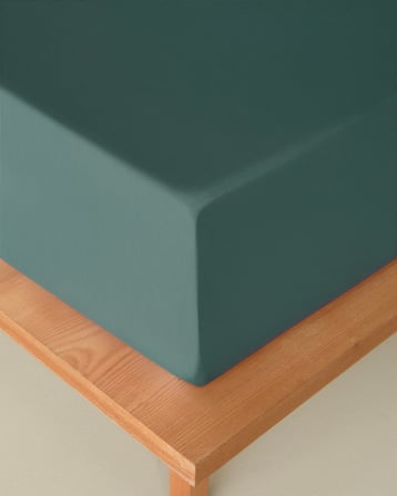 Novella Premium Soft Cotton Tek Kişilik Plus Lastikli Çarşaf 120x200 cm Koyu Seledon