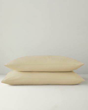 Novella Premium Pamuklu 2'li Yastık Kılıfı 50x70 cm Açık Sarı