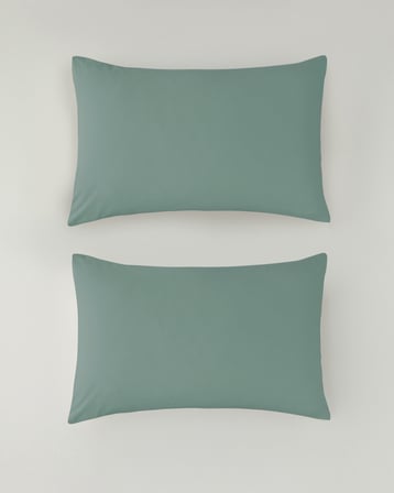 Novella Premium Pamuklu 2'li Yastık Kılıfı 50x70 cm Koyu Seledon