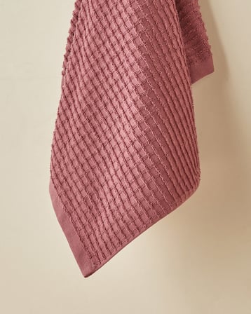 Square %100 Pamuk Yüz Havlusu 50x70 cm Koyu Pembe