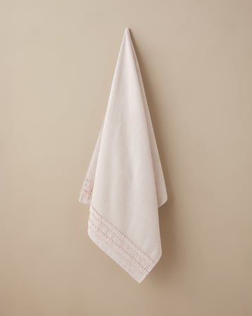 Soft Ruffle %100 Pamuk Banyo Havlusu 70x140 cm Pudra