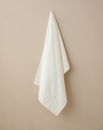 Soft Ruffle %100 Pamuk Banyo Havlusu 70x140 cm Fildişi