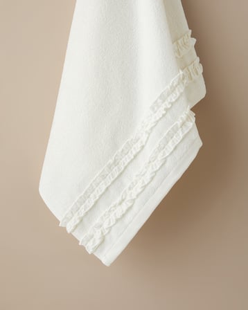 Soft Ruffle %100 Pamuk Banyo Havlusu 70x140 cm Fildişi