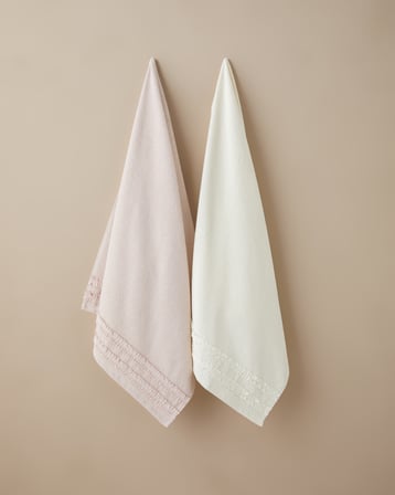 Soft Ruffle %100 Pamuk Banyo Havlusu 70x140 cm Fildişi