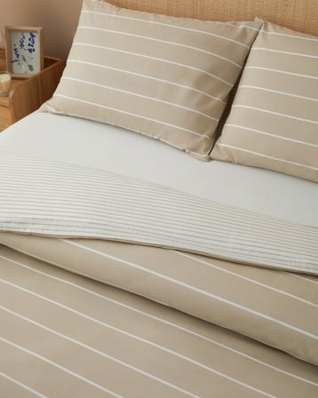 Timeless Line Kolay Ütülenir Çarşaflı Çift Kişilik Nevresim Takımı 200x220 cm Bej