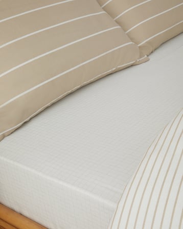 Timeless Line Kolay Ütülenir Çarşaflı Çift Kişilik Nevresim Takımı 200x220 cm Bej