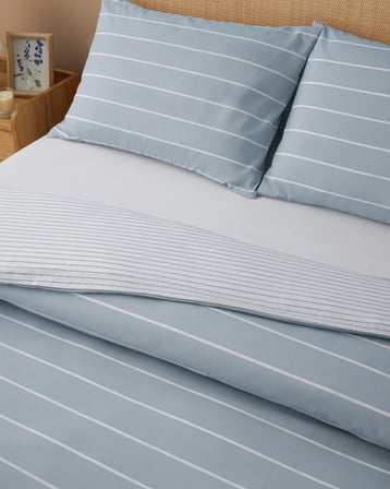 Timeless Line Kolay Ütülenir Çarşaflı Çift Kişilik Nevresim Takımı 200x220 cm Açık Mavi