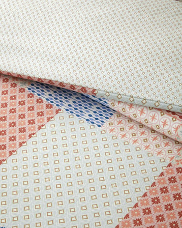 Patchform Kolay Ütülenir Çift Kişilik Nevresim Seti 200x220 cm Mavi – Bordo