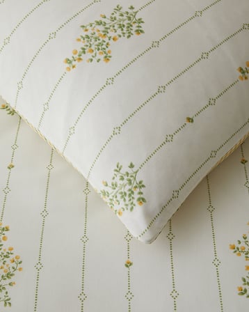 Delicate Bloss Pamuklu Çift Kişilik Nevresim Seti 200x220 cm Sarı-Yeşil