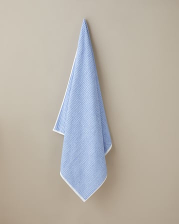 Melange Stripe %100 Pamuk Banyo Havlusu 90x150 cm Mavi