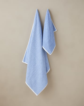 Melange Stripe %100 Pamuk Banyo Havlusu 90x150 cm Mavi