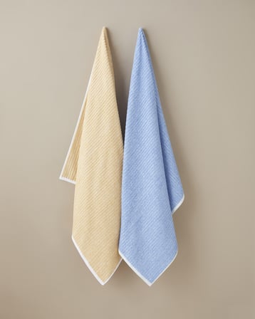 Melange Stripe %100 Pamuk Banyo Havlusu 90x150 cm Mavi