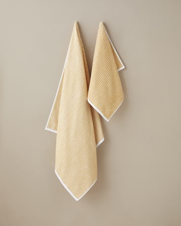 Melange Stripe %100 Pamuk Banyo Havlusu 90x150 cm Sarı