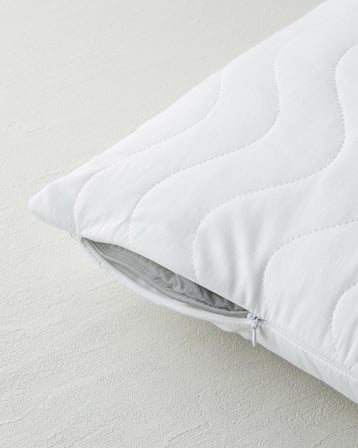 Napline Pamuklu Kapitoneli Sıvı Geçirmez Alez Yastık Kılıfı 50x70 cm Beyaz