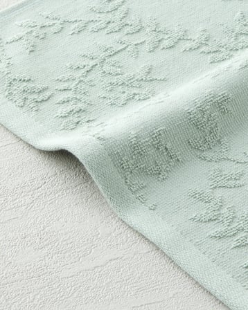 Leafy Touch %100 Pamuk Jakarlı El Havlusu 30x40 cm Yeşil