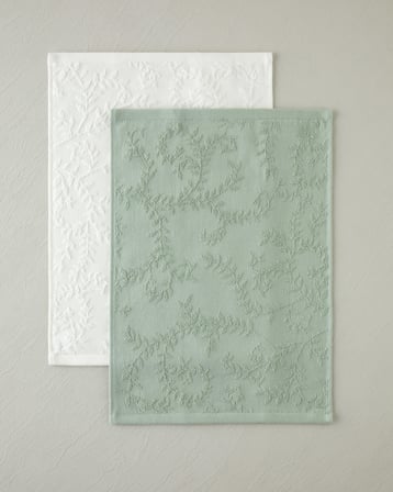 Leafy Touch %100 Pamuk Jakarlı El Havlusu 30x40 cm Yeşil