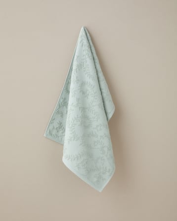 Leafy Touch %100 Pamuk Jakarlı Yüz Havlusu 50x90 cm Yeşil