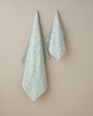 Leafy Touch %100 Pamuk Jakarlı Banyo Havlusu 90x150 cm Yeşil
