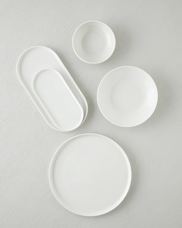 Pure Porselen Yemek Takımı 21 Parça 6 Kişilik Beyaz
