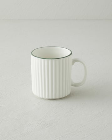 Lunara Porselen Kupa 350 ml Beyaz - Yeşil