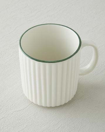 Lunara Porselen Kupa 350 ml Beyaz - Yeşil