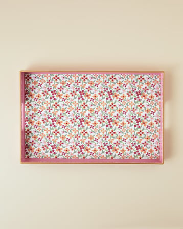 Country Bloom Tepsi 40x26 cm Pembe