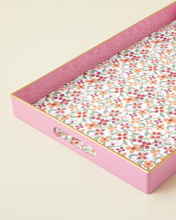 Country Bloom Tepsi 40x26 cm Pembe