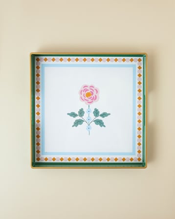 Rustic Florals Tepsi 35,5x35,5 cm Yeşil