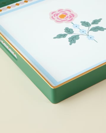 Rustic Florals Tepsi 35,5x35,5 cm Yeşil