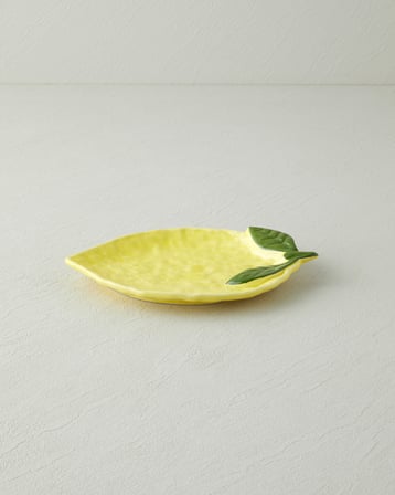 Lemonella Seramik Kayık Tabak 22x15x3 cm Sarı