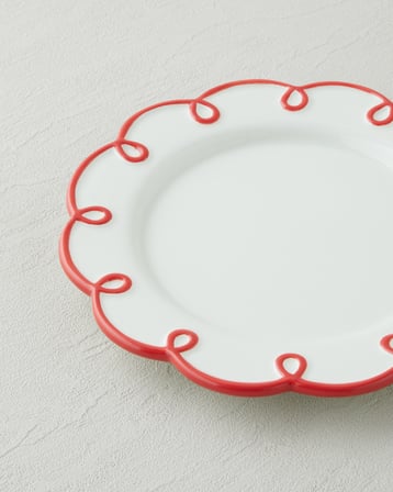 Lovely Loop Dolomite Pasta Tabağı 20,5 cm Kırmızı