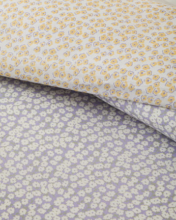 Daisy Touch Kolay Ütülenir Çift Kişilik Nevresim Seti 200x220 cm Lila-Turuncu