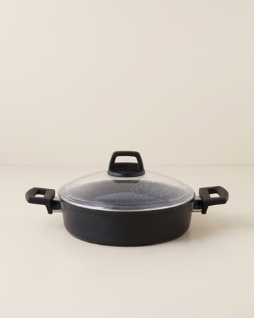Valencia Premium 3 Parça Tencere-Tava Seti 26-26 cm Siyah
