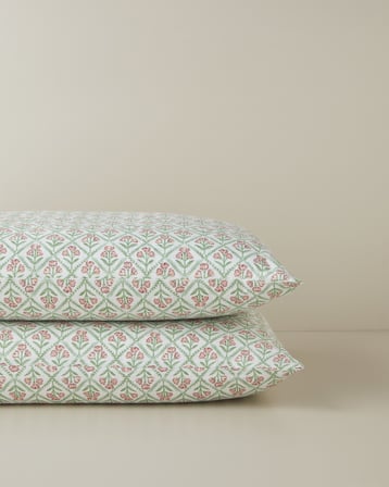 Bloom Crest Kolay Ütülenir 2'li Yastık Kılıfı 50x70 cm Yeşil