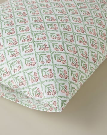Bloom Crest Kolay Ütülenir 2'li Yastık Kılıfı 50x70 cm Yeşil