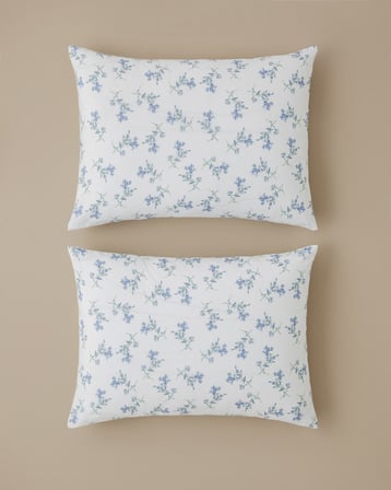 Blue Spring Kolay Ütülenir 2'li Yastık Kılıfı 50x70 cm Mavi