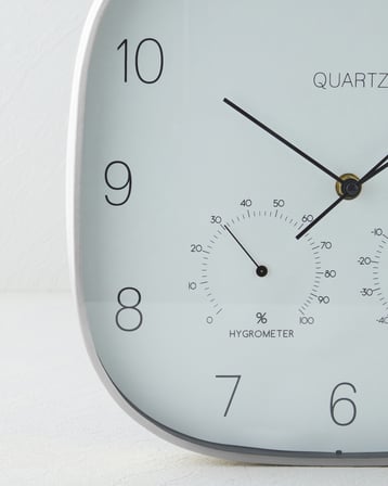 Nador Duvar Saati 29 cm Silver