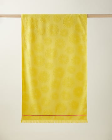 Sweet Lemon %100 Pamuk Plaj Havlusu 70x140 cm Sarı